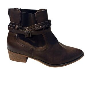 Maurice’s Breana Brown Faux Leather Women’s Strappy Ankle Booties Size 10M